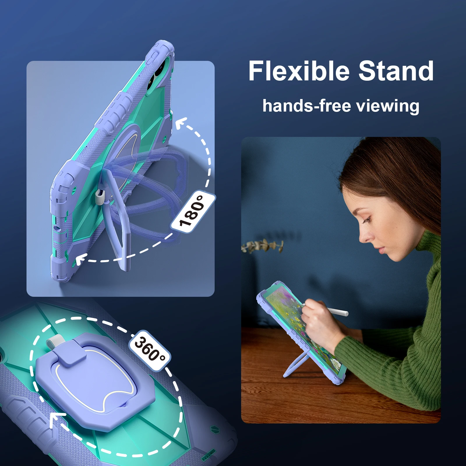 Multi-Fold Smart Cover with Transparent Back and Pen Slot