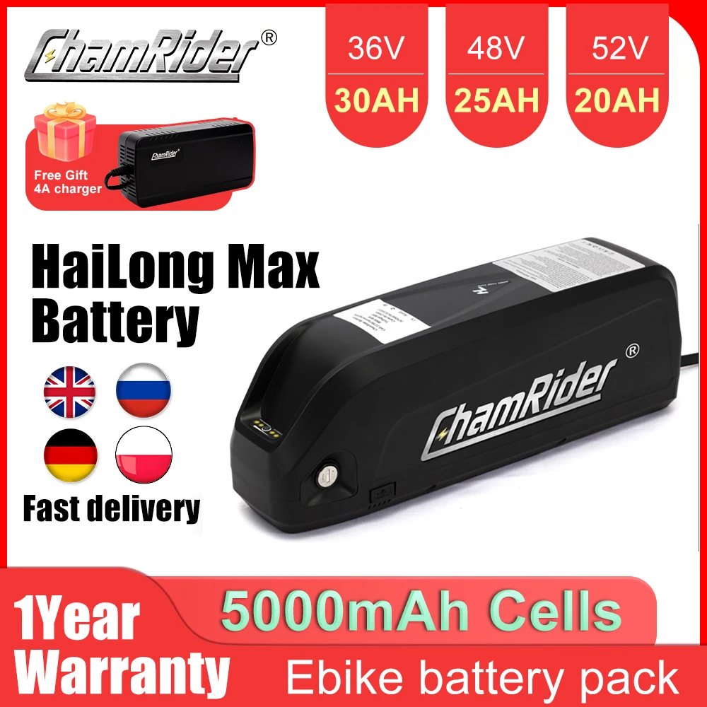 

Original 48V Battery 48V 20AH 52V ebike Battery 36V Hailong Max 40A BMS 350W 500W 750W 1000W 1500W 21700 Cell BBS02 BBS03 BBSHD