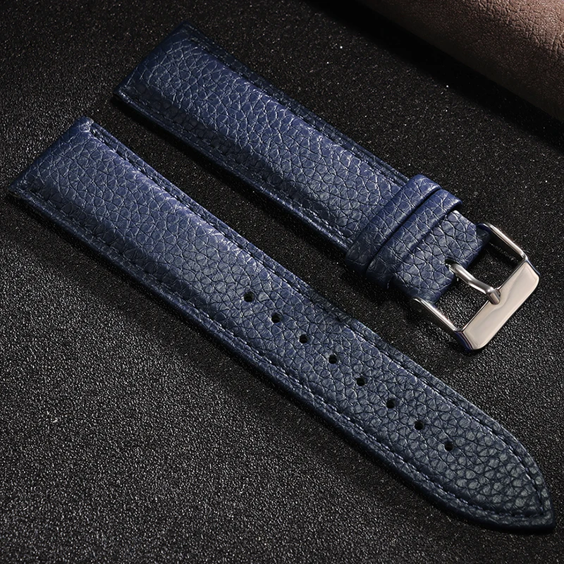 Lychee Grain Leather Quick Release Durable Calfskin Watch Band