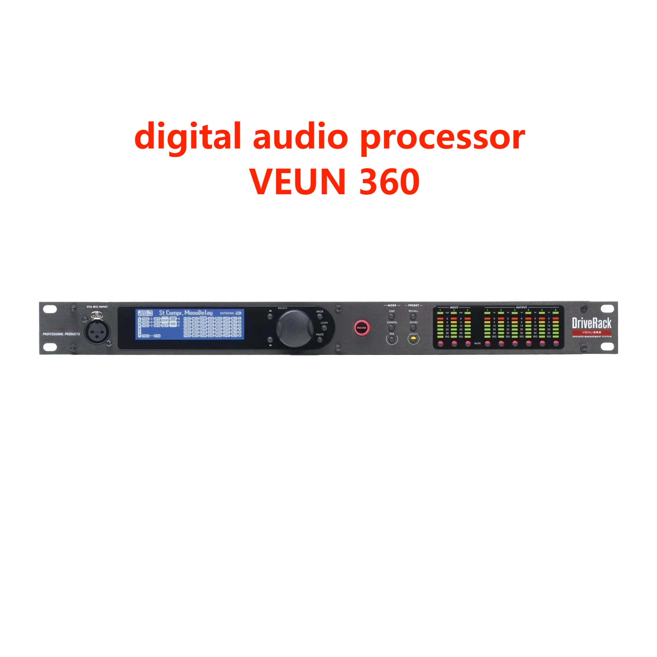 VENU360 Driverack Professional Audio Processor 3 In 6 0ut Complete Loudspeaker ManageSound System Digital Music Audio Processor