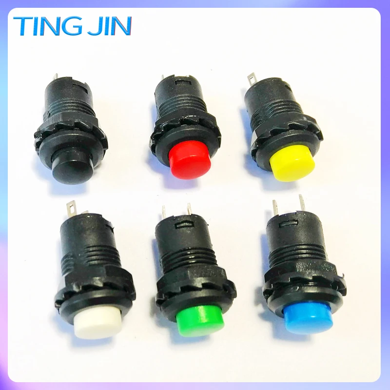 6pcs DS-428 Self-Lock DS-427 Self-reset Pushbutton Switches Press to connect 12mm OFF- ON Push Button Switch 3A 125V 1.5A250VAC