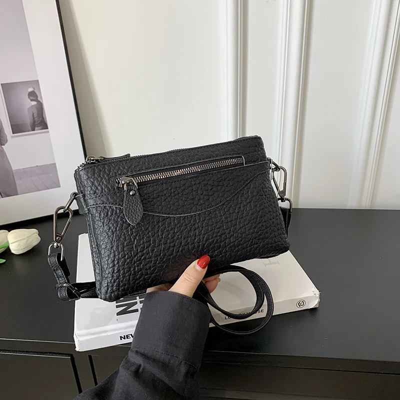 

Роскошная дизайнерская сумка из воловьей кожи, Новинка весна-лето 2023, женская кожаная сумка-мессенджер, широкополосная многослойная Сумка через плечо