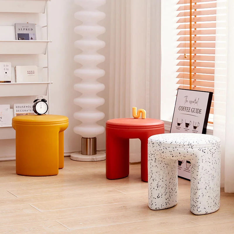 

Nordic Small Stool Bench Creative Thickened Plastic Doorway Change Shoes Low Stools Ottomans Vanity Chair Pouf Furniture Chairs