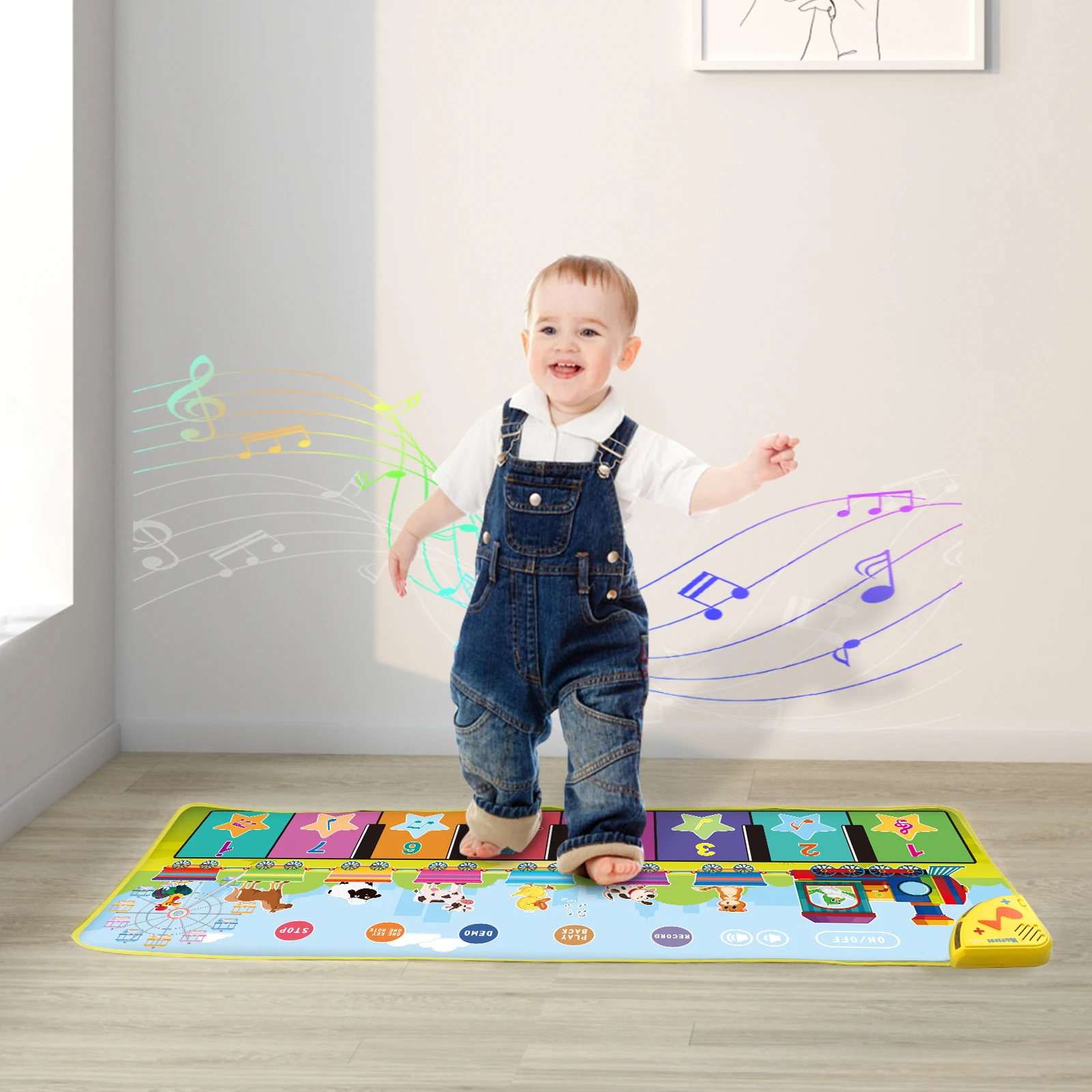 100x38cm Kid Animal Music Piano Mat Toddlers Floor Keyboard Dance Mat 13 Key Kid Musical Toys Educational Toys for Kid Gifts 3