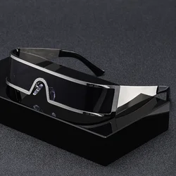 Cyberpunk - Inspired Men's Glasses with Futuristic Narrow Frame Design (Silver)