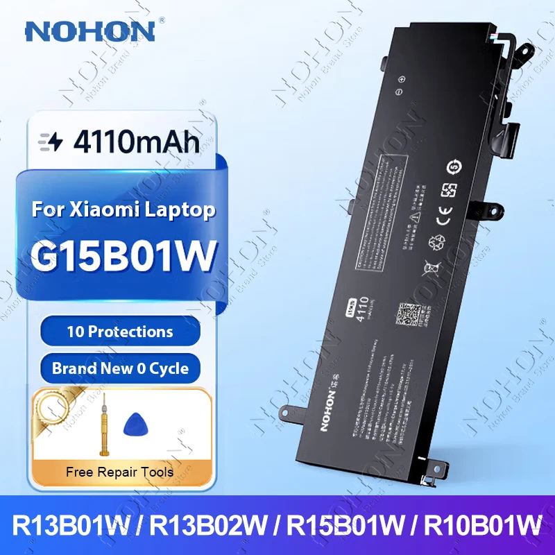 

NOHON Laptop Battery For Xiaomi Notebook 15.6 inch Gaming Mi Air 13 12.5 Pro G15B01W R15B01W R13B01W R13B02W R10B01W Bateria