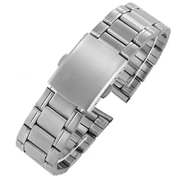 Universal Stainless Steel Metal Watch Band with Folding Buckle - 22mm (Silver)
