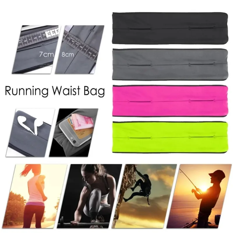 Running Waist Pouch Belt Women Men Fanny Waist Pack Multifunction Invisible Running Waist Bag Portable Outdoor Travel Sports Bag