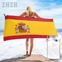 More Design Spain Flag Emblem Bath Towel Quick dry Microfiber Absorbing Soft Water Breathable Beach Swimming Bathroom 2