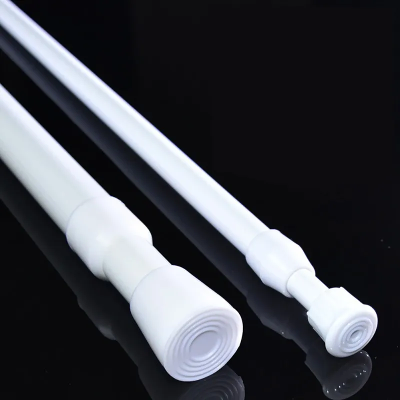 60-110cm Adjustable Curtain Rod Without Drilling Metal Spring Loaded Bathroom Bar Shower Extendable Telescopic PolesHanging Rods