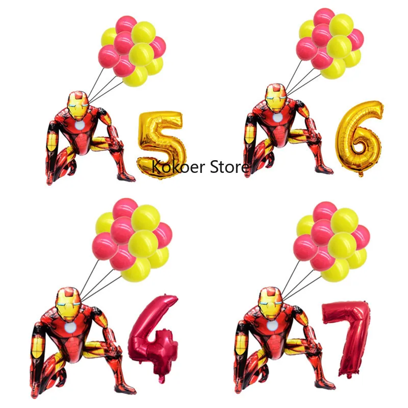 

Big 3D Iron Man Spiderman Foil Balloons The Avenger Superhero Air Globos Children Birthday Party Decoration Supplies Kids Toy