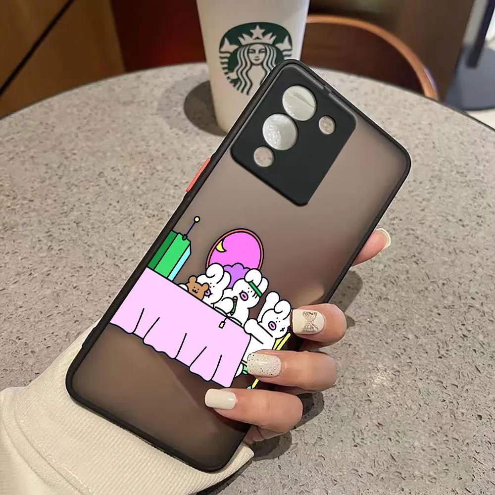 thumbnail image 1 of Matte Case for infinix NOTE 12 G96 11 10 8I 8 7 SMART 4 SPARK 8 8P 6 PRO S5 Case Funda Coque Capa Shell White Pig Rabbit Cartoon, 1 of 5