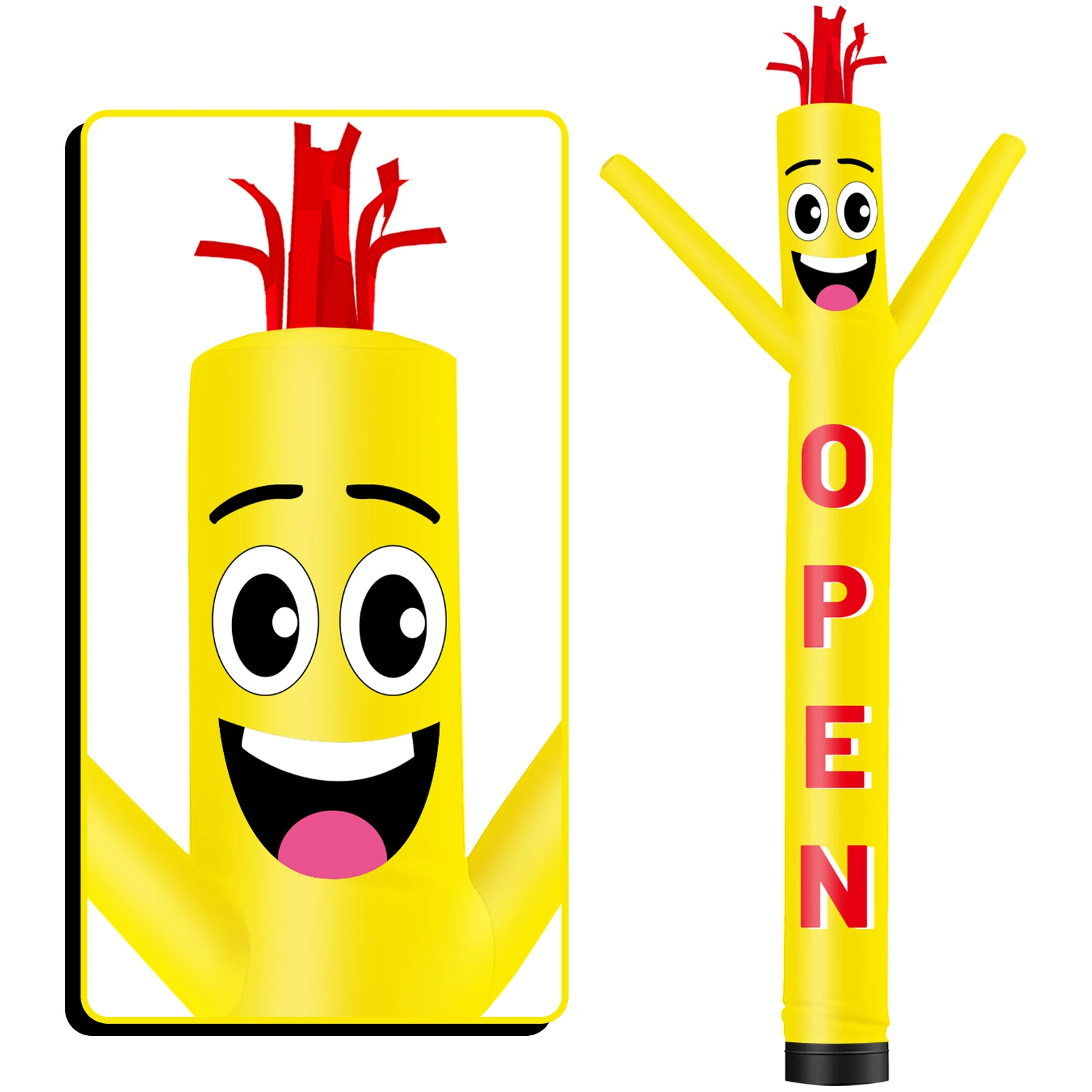 

6/10/15/20FT Tall Inflatable Yellow Open Dancing Guy for Outdoor Decoration Advertising(Blower Not Included)