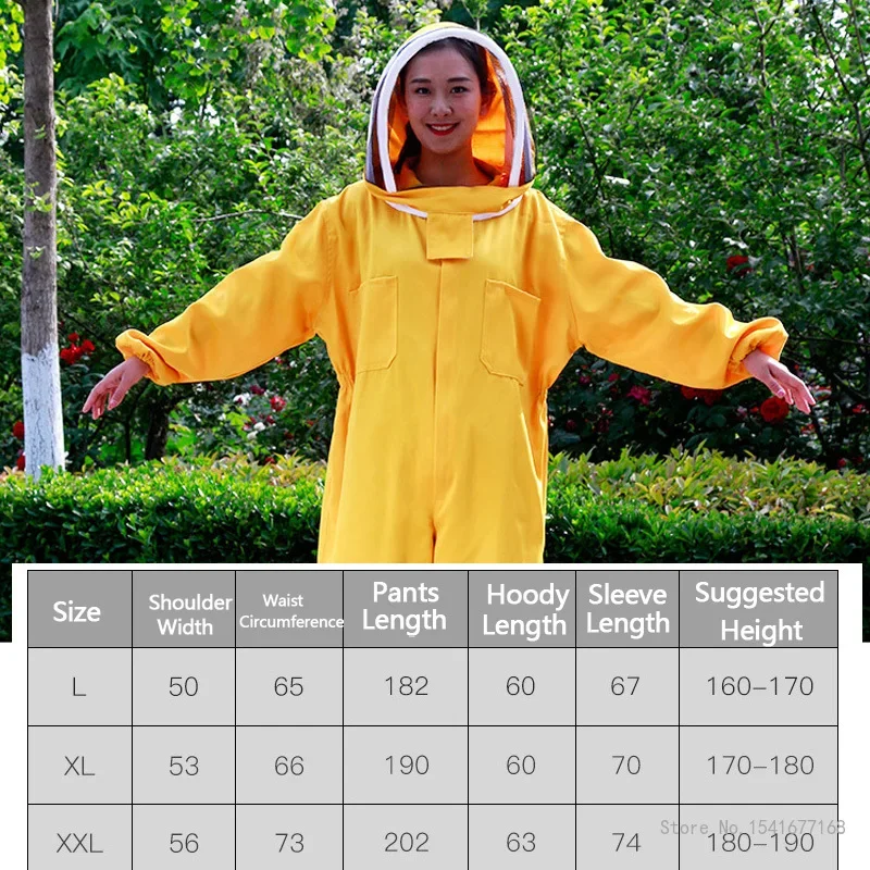 One-Piece Beekeeping Equipment, Hat with Face Guard, Thick, Yellow, Pink, Anti-Bee Suit, Space Suit, Beekeeping Tools, 1Pc