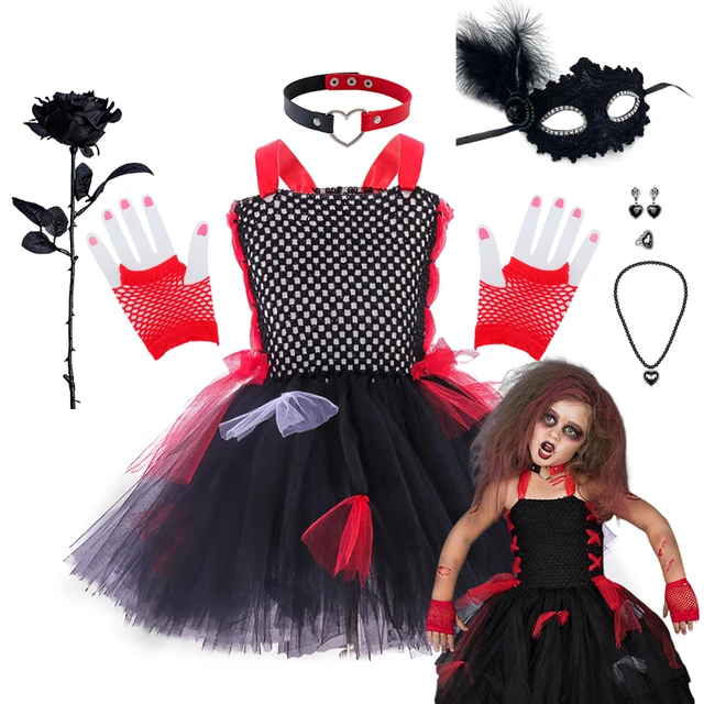 Vestido de vampiro preto e vermelho para meninas, Traje de Halloween  infantil, Vestidos de festa de carnaval, Fantasia, Roupas de bebê, Crianças  Tulle Tutu Dress - AliExpress