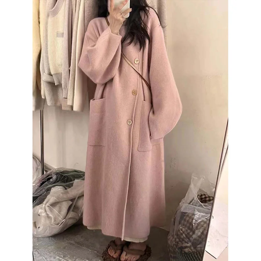 EWQ] Simple Fashion Trend Women's Clothing Long Sleeve Pink Overcoats  Winter Coat Women Brown Woolen Coat Overcoat 2023 Spring - купить по  выгодной цене | AliExpress