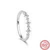 New 925 Sterling Silver Original Ring Pavé Clear Zircon Feather Flower Crown Heart Sparkling Lucky Wedding Rings Pantaro Jewelry 6