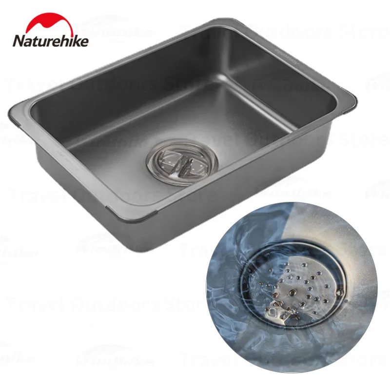 

Naturehike IGT Table sink Stainless Steel 6L Wash Basin Picnic Wash Hands Ultra-light Washing Tank Outdoor Camping Kitchen Suppl