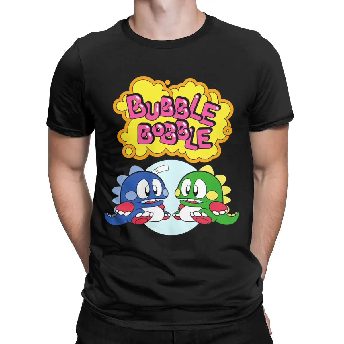Bubble Bobble Round Collar 80S Nostalgia Gioco Per Computer Pixel Videogiochi Cute Dragon Tees Vestiti A Maniche Corte Plus Size