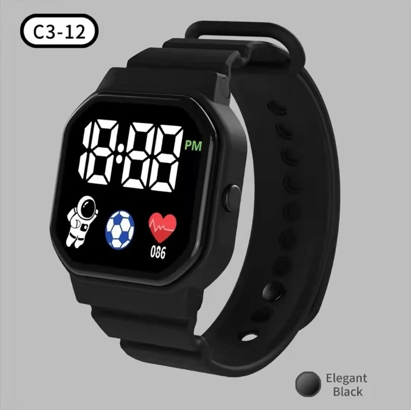 LED Electronic Watch Fashion Men & Women Watch Time Calender Display Watches