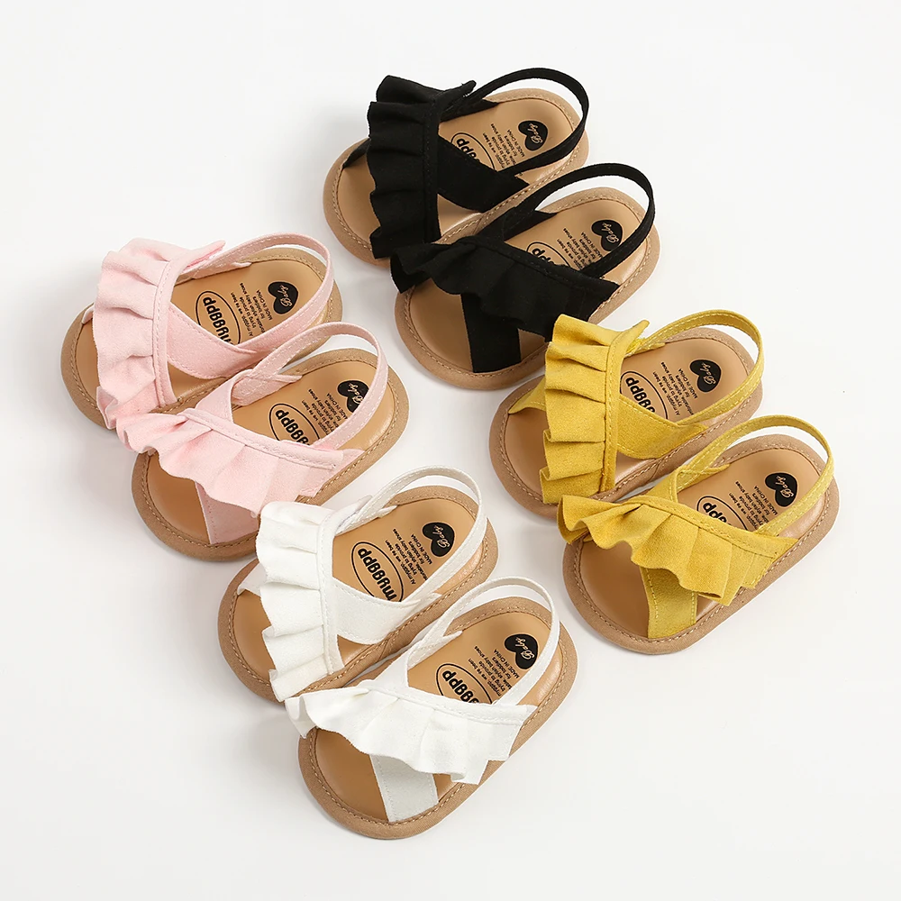 Newborn Infant Baby Girl&rsquo;s Ruffles Open Toe Sandals, Spring And Summer