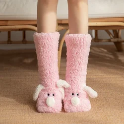 Cozy Fuzzy Lamb Socks for Girls - Soft, Non - Slip, Plush - Lined Winter Warmth with Cute Design, Perfect Christmas Gift (Pink)
