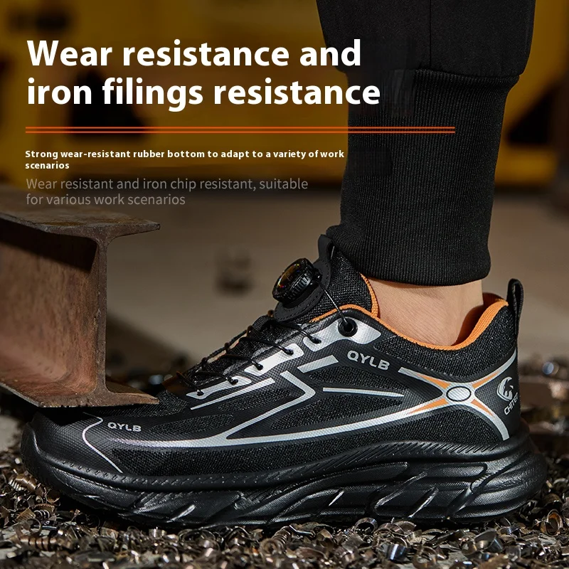 Mens Work Safety Boots Steel Toe Shoes Lightweight Breathable Sneakers Indestructible Protective Boots for Warehouse & Logistics - 4