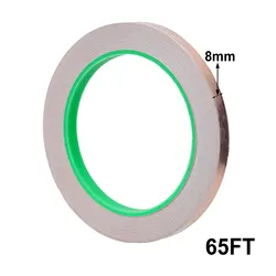 20m Double Conductive Copper Foil Tape with EMI Shielding and Adhesive Repellent Properties (8mm)