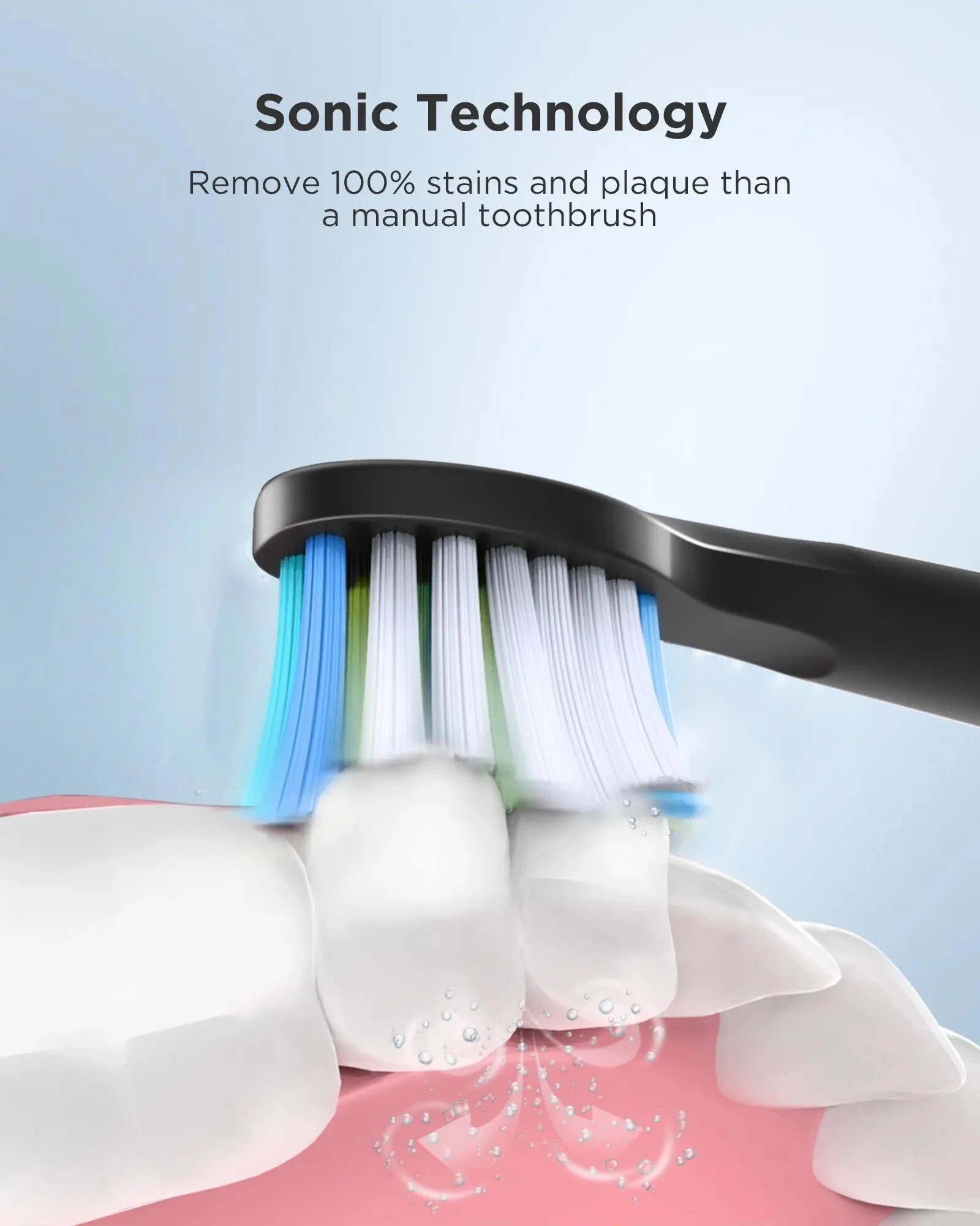 Electric Toothbrush Fairywill Sonic Waterproof USB Charge Rechargeable 8 Brush Replacement Heads Adult