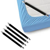 4pcs Bed Sheet Fasteners Holder Gadgets for Home Elastic Straps Adjustable Clips For Bed Sheet Organizer Mattress Cover Clips 1