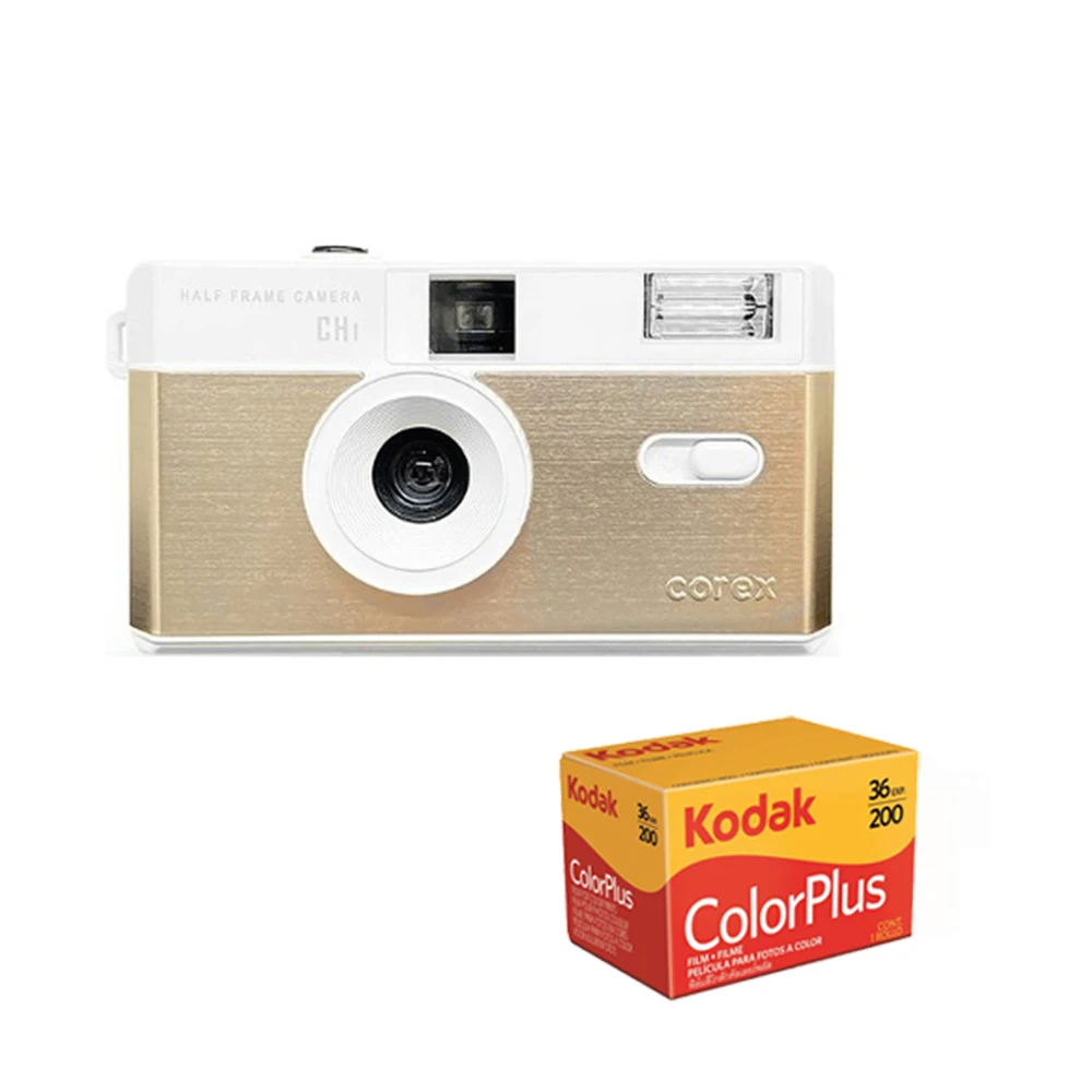 Corex-再利用可能なフィルムカメラch1ハーフフレームh35,kodak
