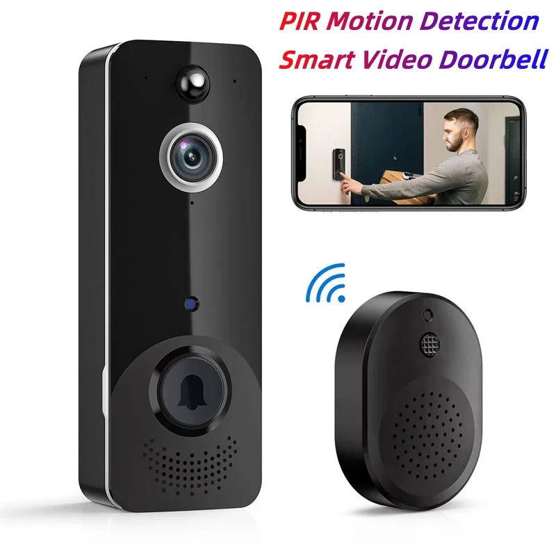 지능형 Ip65 방수 보안 홈 화상 통화 Ai Pir 모니터, 야간 투시 링 와이파이 카메라, 투야 스마트 무선 초인종