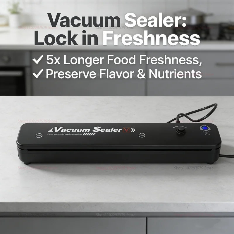 Automatic Small Food Vacuum Sealer Machine for Fresh Cooked Food Plastic Packaging Compact Sealers Food Preservation 1