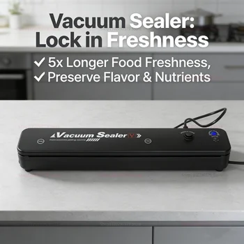 Automatic Small Food Vacuum Sealer Machine for Fresh Cooked Food Plastic Packaging Compact Sealers Food Preservation 1