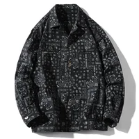 100% Cotton Bandana Paisley Print Men's Spring Jacket Turn Collar Long Sleeve Youth Coat Thin Autumn Windbreaker 2025 2