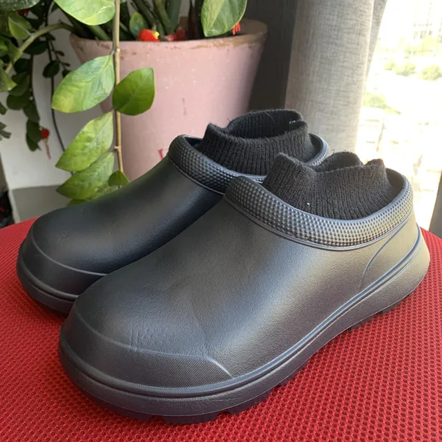 Women Winter Clogs Men Warm Garden Shoes Unisex Chef Shoes Water-proof  Oil-proof For Kitchen Outdoor Plush Shoes Fuzzy Slipppers - AliExpress
