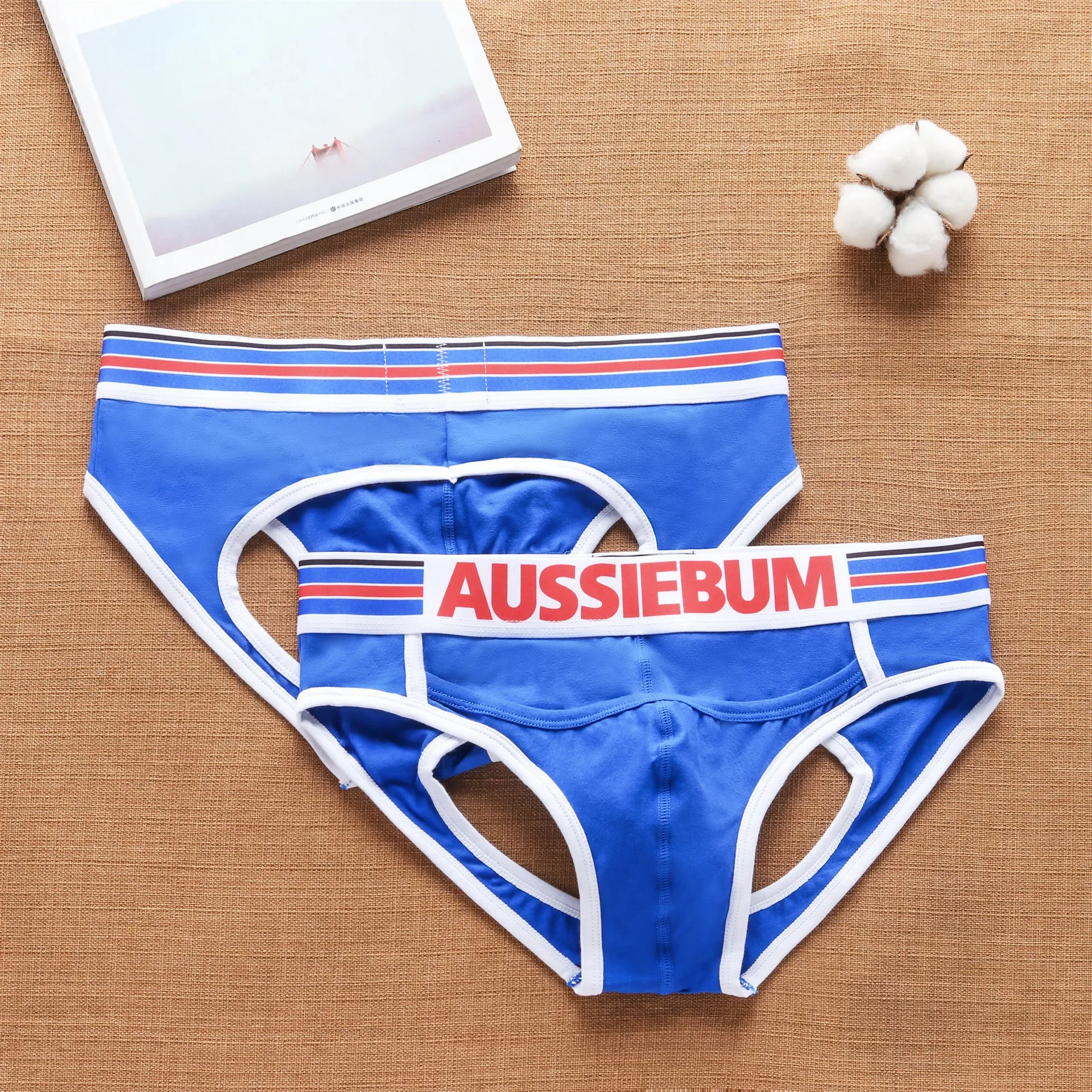 Men's back hollow pure cotton breathable comfortable back hollow briefs 3