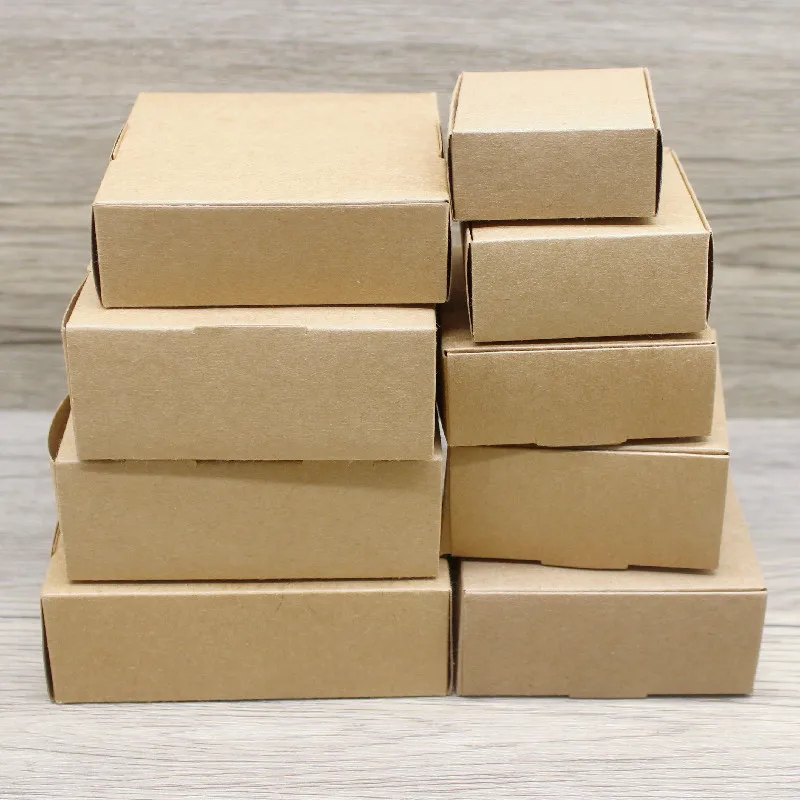 10pcs Multi-Size Square Paper Boxes in White, Kraft, and White Marble, Candy and Gift P... - SKU SPB01806 - UGI Packaging