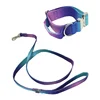 New 5mm Wide Pet Collar Gradual Change Color Traction Set Adjustable Nylon Dog Collar Supplies Medium and Large Dog Accessories 4