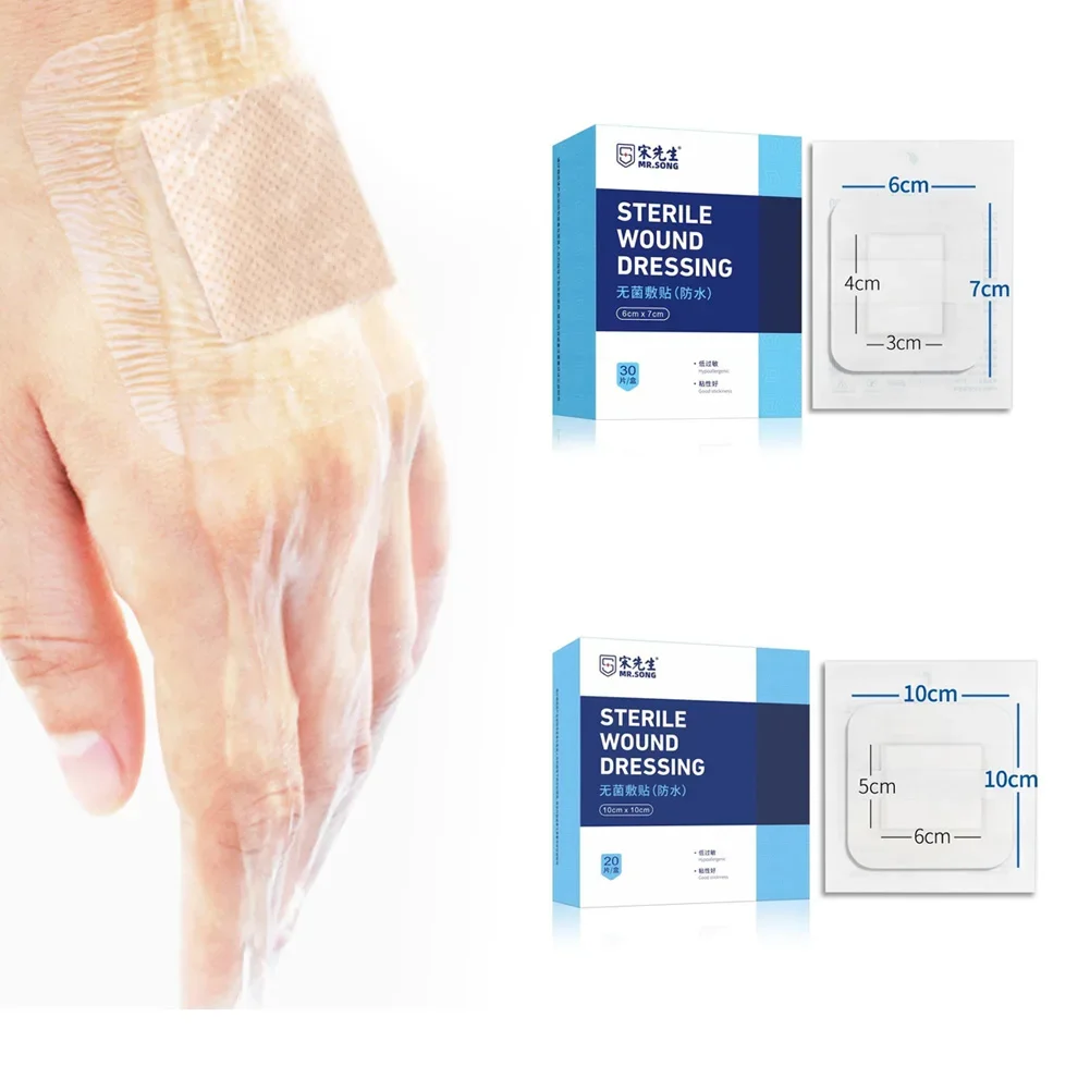 1Box Mini Disposable Medical Bandage Transparent Waterproof Breathable High Elasticity First Band Aid Emergency Wound Plaster