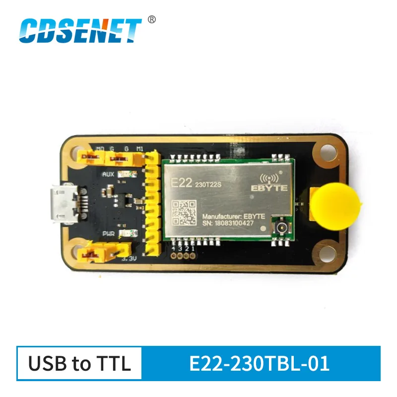 

SX1262 LoRa Module Test Board Kits 22dBm 5km Long Distance Transceiver E22-230TBL-01 USB Development Board Wireless Module RF