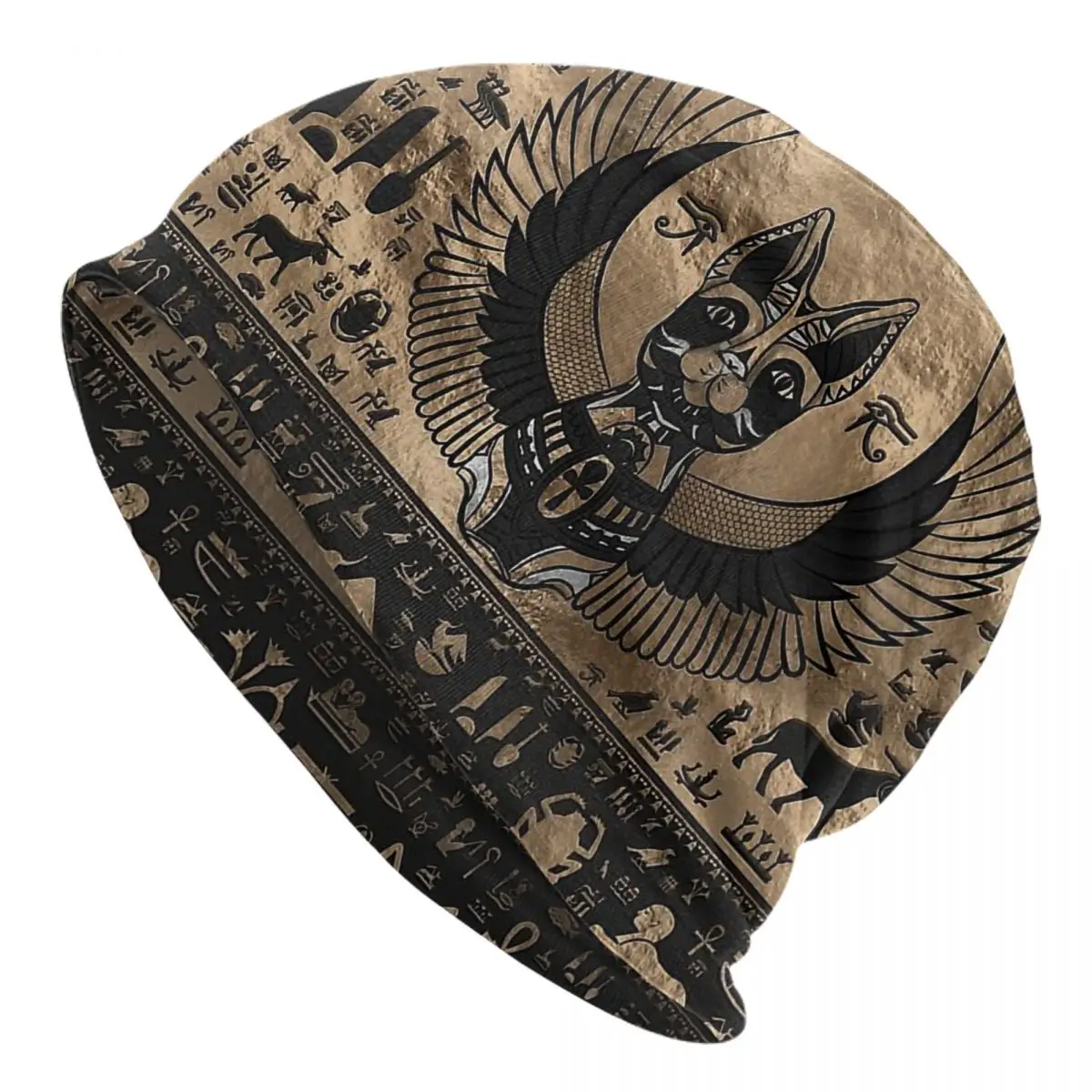 

Skullies Beanies Caps Egyptian Cat Goddess Bastet Thin Hat Autumn Spring Bonnet Hats Men Women's Hip Hop Ski Cap