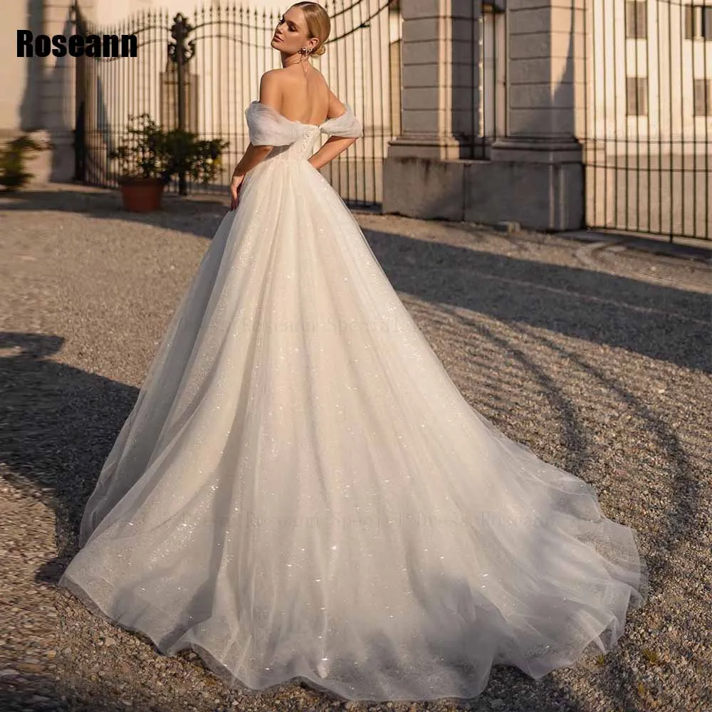 A-line Wedding Dresses Draped Pleat Off-The-Shoulder 2024 New Sleeveless Bride Dresses Brush Train Floor Length robe de mariée 2