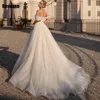 A-line Wedding Dresses Draped Pleat Off-The-Shoulder 2024 New Sleeveless Bride Dresses Brush Train Floor Length robe de mariée 2