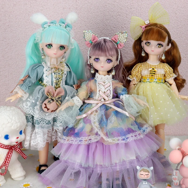 30cm Cute Doll Anime Girl Comic Face 1/6 BJD Children Toy Doll Princess Dolls for Girls Ball Jointed Doll 40 50cm paint by numbers comic girl