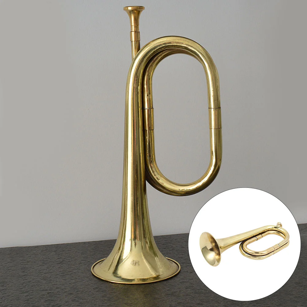 

French Horn Portable Traditional Wind Musical Instrument Copper Alloy Trumpets Bugle For Beginners Student Gift