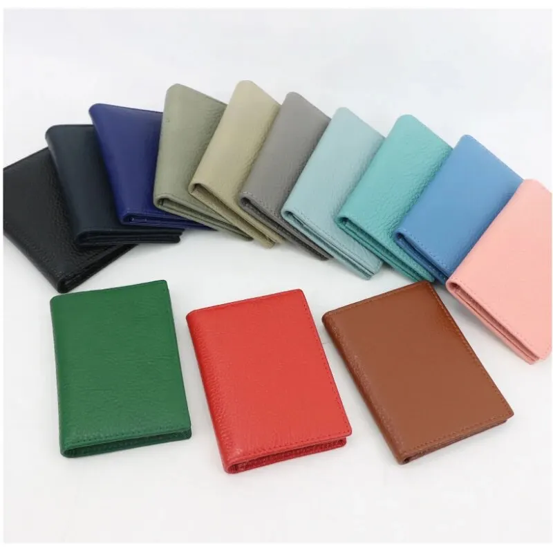 Genuine Leather Business Card Holder Name Card Case Credit Card Wallet for Men & Women