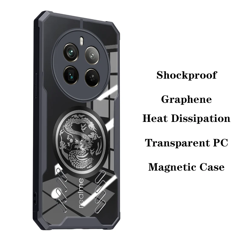 Magnetic Cooling Dragon Totem Shockproof Transparent Case