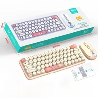 Cute Princess Theme Wireless Keyboard and Mouse Set Round Keycaps Ergonomic Keyboard Mini Portable Keyboard For Girls Gift - Image 5