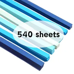 Blue Tone Origami Star Paper Strips Set - 540 Sheets for DIY Crafts and Gift Wrapping (540 sheets)